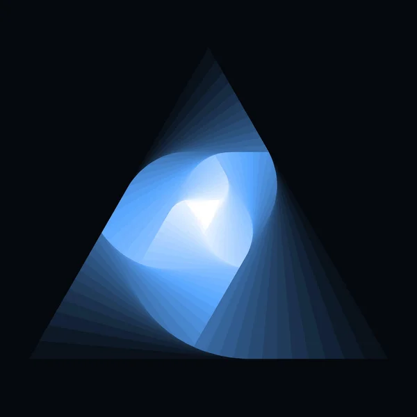Illustration Des Abstrakten Mit Stücken Blauer Verlaufsfarbe Die Ein Dreieck — Stockfoto