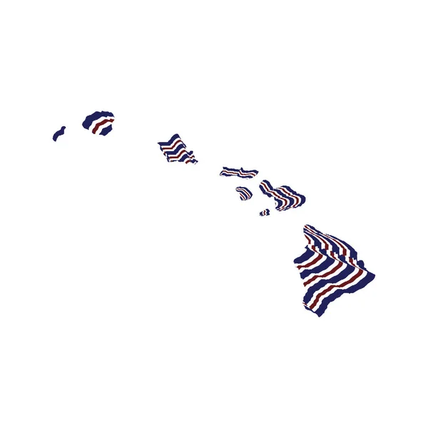 Abstrakt Stil Illustration Hawaii State Karta Med Linjer Rött Blått — Stockfoto