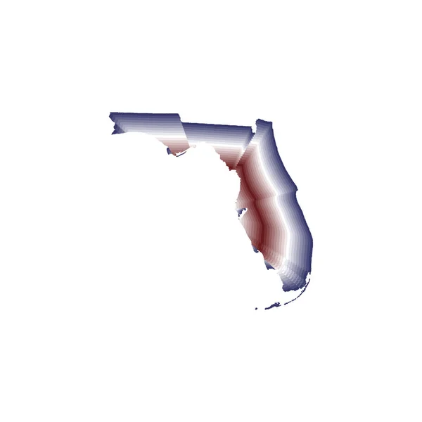 Ilustracja Optycznym Efektem Rozmycia Mapy Stanu Floryda Czerwonym Niebieskim Białym — Zdjęcie stockowe