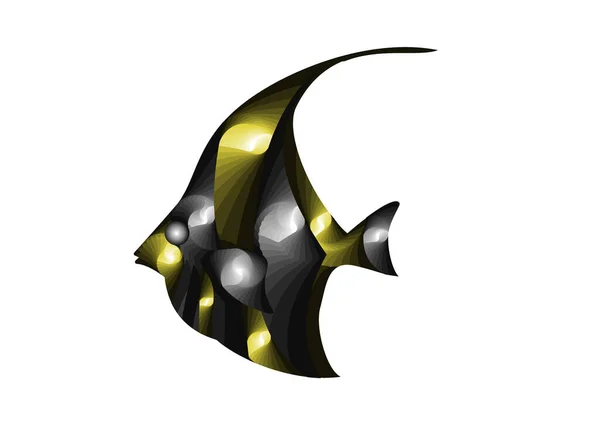 Ilustrace Abstraktní Kousky Gradientní Barvě Tvořící Tropickou Rybu Maurský Idol — Stock fotografie