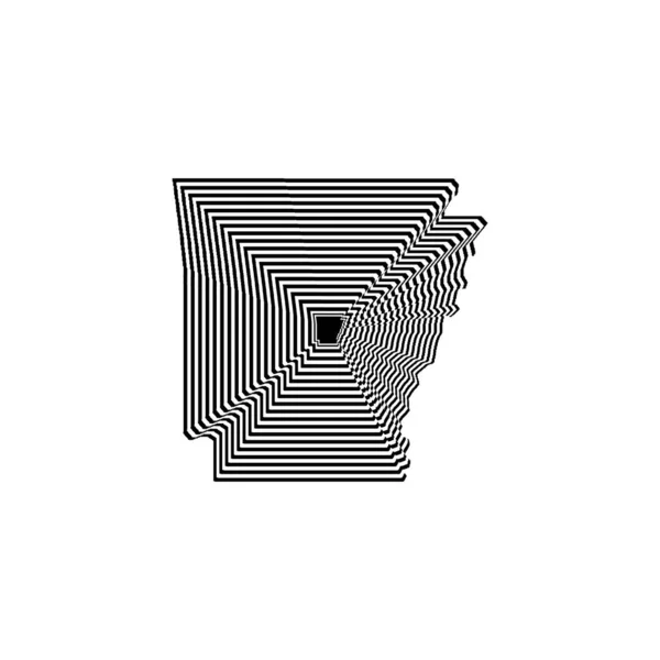 Abstraktní Styl Ilustrace Arkansas Státní Mapa Černými Bílými Čarami — Stock fotografie