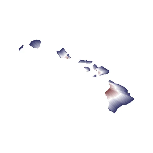 Ilustracja Optycznym Rozmyciem Efektem Hawajskiej Mapy Stanu Czerwonym Niebieskim Białym — Zdjęcie stockowe