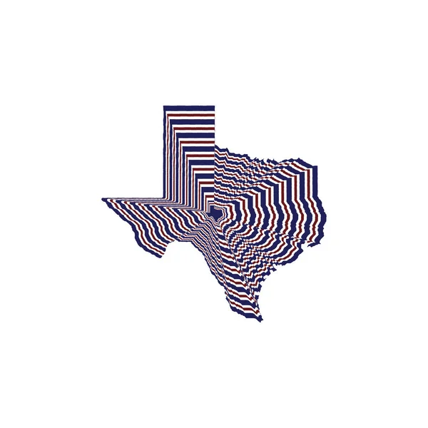 Abstrakt Stil Illustration Texas State Karta Med Linjer Rött Blått — Stockfoto