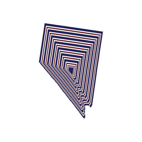 Illustration Style Abstrait Carte État Nevada Avec Des Lignes Rouge — Photo