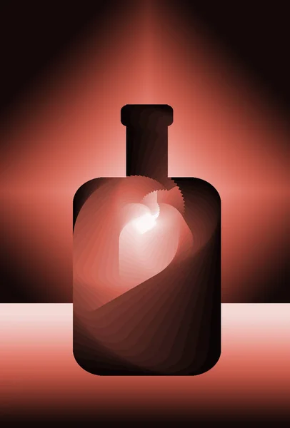 Cyfrowa Ilustracja Abstrakcyjną Konstrukcją Butelki Różowym Kolorze Gradientu — Zdjęcie stockowe