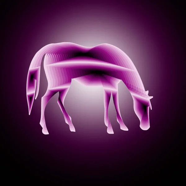 Digital Illustration Med Abstrakt Design Siluetten Häst Med Rosa Lutning — Stockfoto