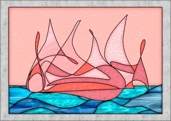 stylish stained glass abstract design in various colors, background and texture