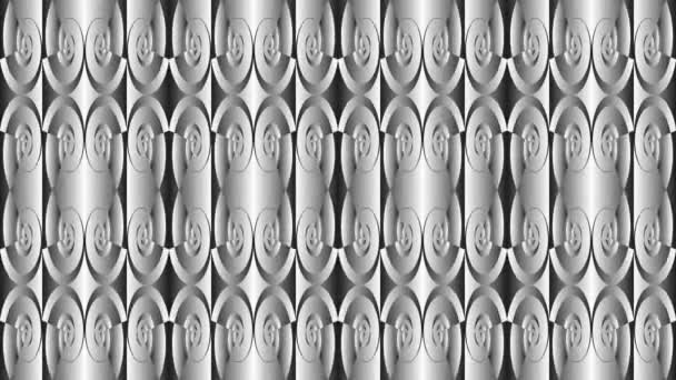 連続する動きの中に灰色の螺旋が描かれた抽象的な背景のアニメーション — ストック動画