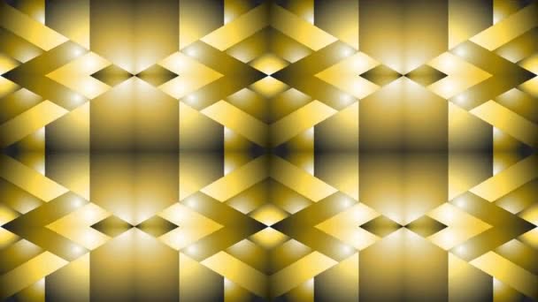 Animation Abstract Background Golden Triangles Continuous Motion — Stock Video