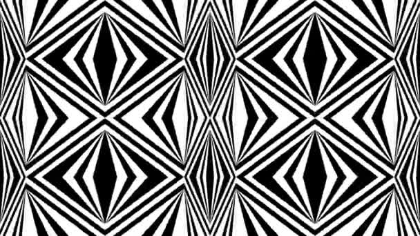 Animation Abstract Background Black White Triangles Continuous Motion — Stock Video