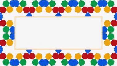 Reklamlar için çeşitli renklerde altıgenlerle canlandırılmış çerçeve arkaplanı