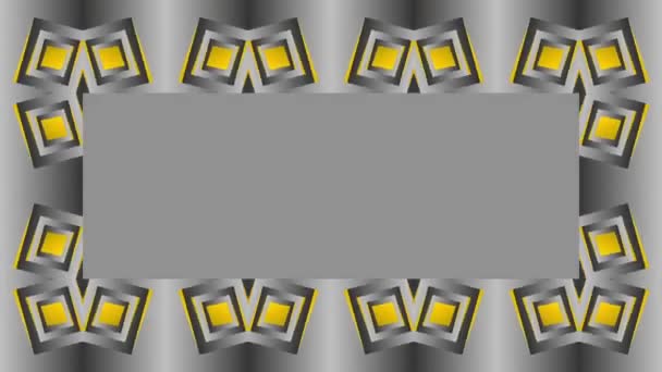 动画画框背景图 有菱形和正方形 广告用灰色和黄色 — 图库视频影像