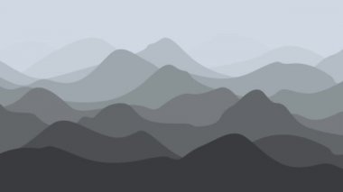 Gri ve mavi renklerde bir dağların bulmaca biçimine sahip soyut arkaplan canlandırması