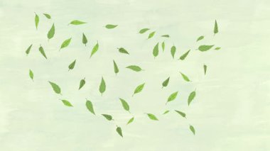 Yeşil ve sürdürülebilir bir Amerika Birleşik Devletleri haritası yavaş yavaş hareketli yeşil bitki yapraklarıyla oluşuyor.