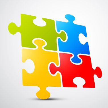 Jigsaw - bulmaca vektör perspektif çizim