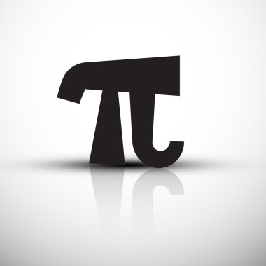 Sembol - vektör Icon - siyah pi illüstrasyon gri arka plan yansıması ile pi