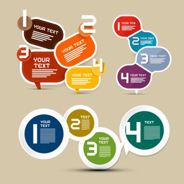 Kağıt Etiketler - düzeniyle Infographics vektör Etiketler