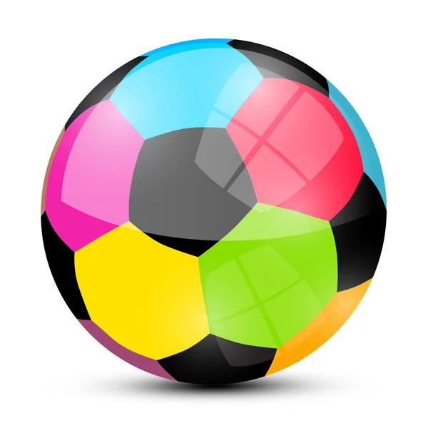 Colorful Soccer Football Ball Isolated on White Background Vector — Stock Vector