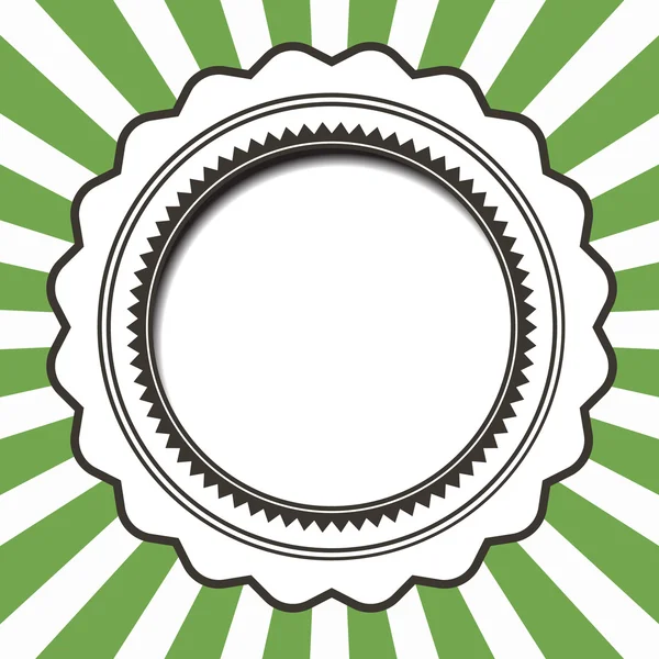 Fondo de vectores retro. Fondo en forma de estrella verde Vintage con etiqueta de papel Circle . — Vector de stock