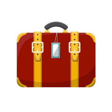 Retro Bavul Beyaz Arkaplanda İzole Edildi