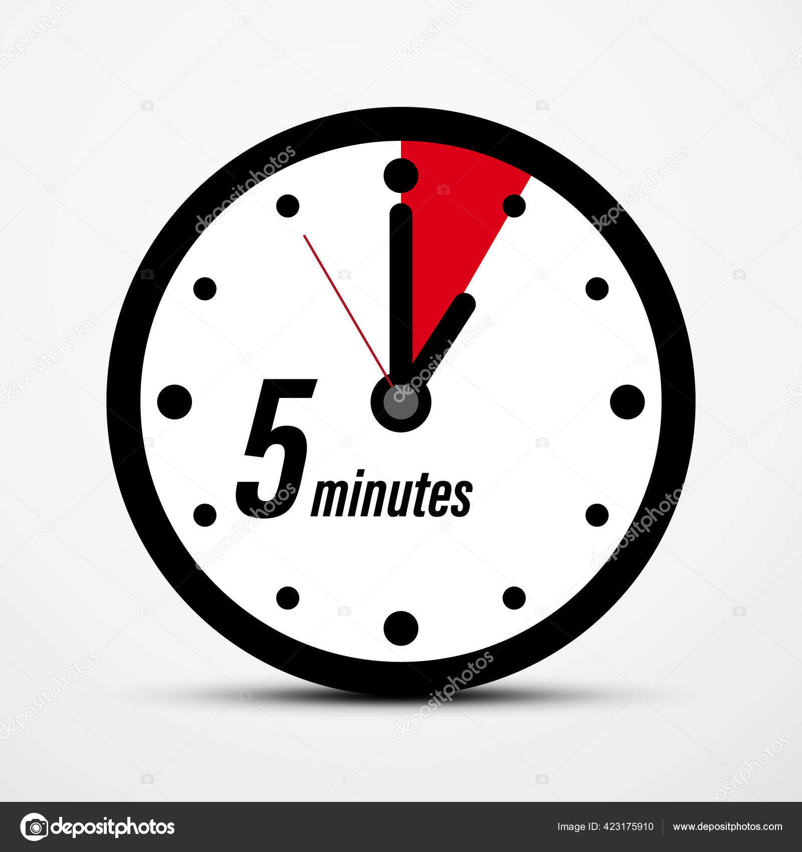 Cinco Minutos Vector Reloj Simbolo Vector de stock 423175910 de mejn