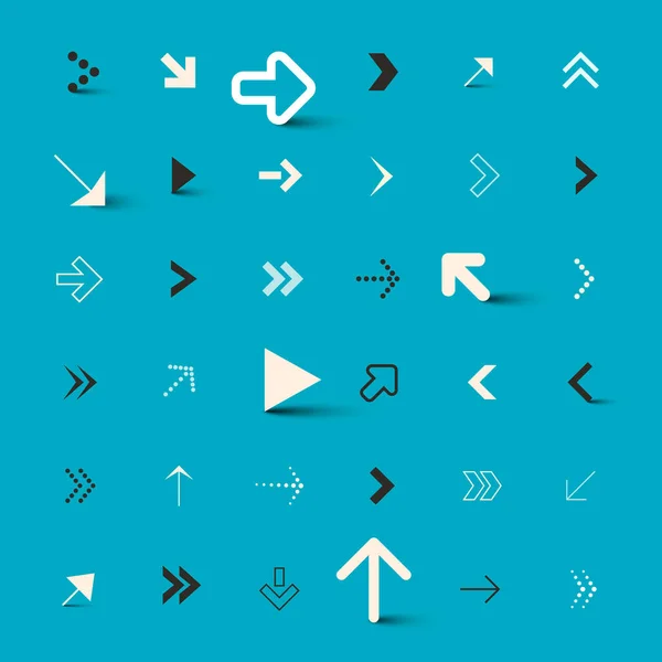 Arrows Collection Blue Background Vector Arrow Icons Set — Stock Vector