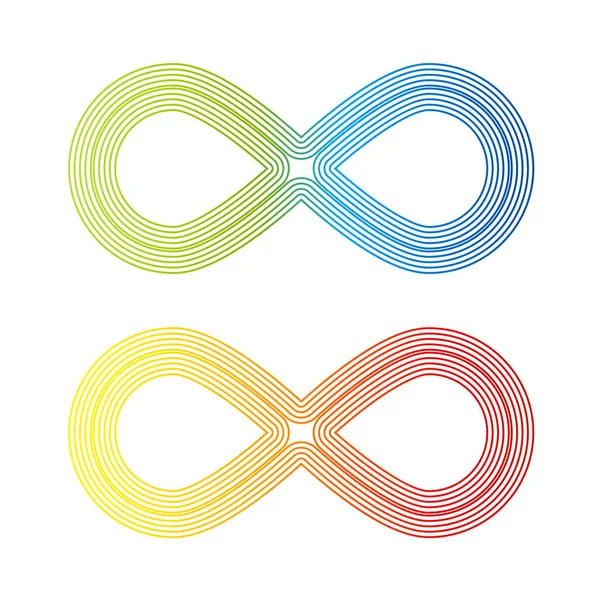 Infinity Symbol Vector Design Isolated Colorful Endless Icons — Stock Vector