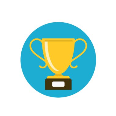 Altın Kupa Vektör Düz Tasarım Sembolü