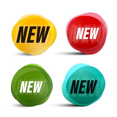 Beyaz Arkaplanda İzole Edilmiş Yeni Etiketler - Vektör