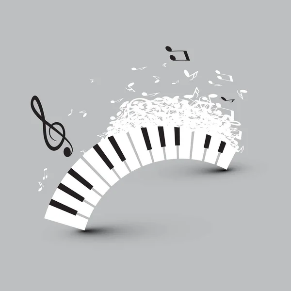 Piano Keyboard Notes Abstract Vector Background Music Design — Stock Vector