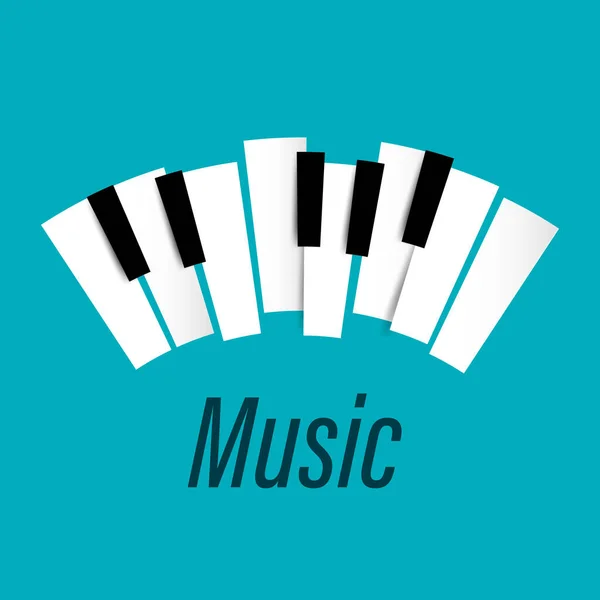 Design Vectoriel Musical Avec Clavier Pour Piano Sur Fond Bleu — Image vectorielle