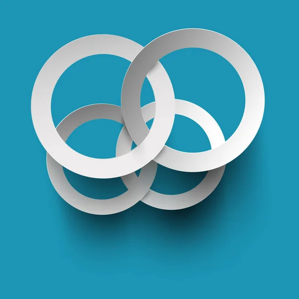 Cercles Coupe Papier Sur Fond Bleu Vecteur — Image vectorielle