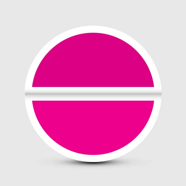 Empty Circle Paper Pink Label Vector Design — Stock Vector