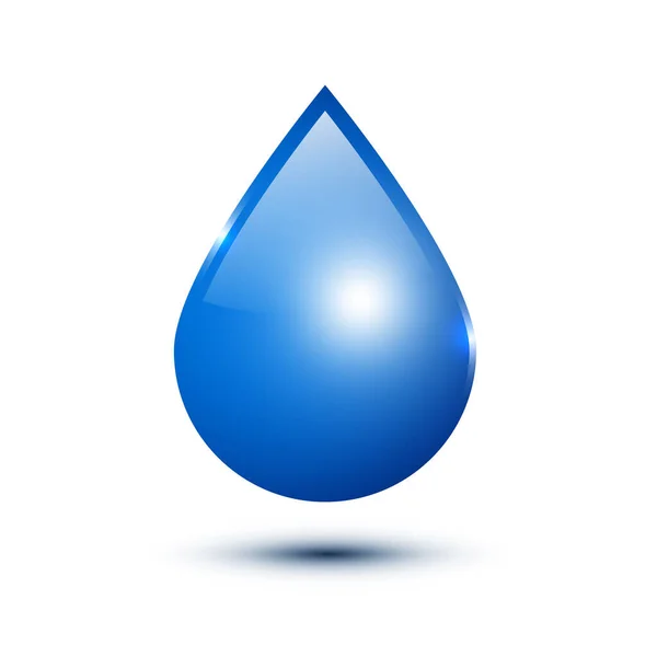 Blue Water Drop Izolowane Białym Tle Wektor — Wektor stockowy