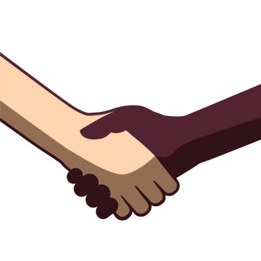 El sıkışma - Beyaz Arkaplan Vektör Çizgifilminde El sıkışma Sembolü