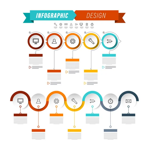 Kreis Infografik Elemente Mit Beispieltext Vektor Design — Stockvektor
