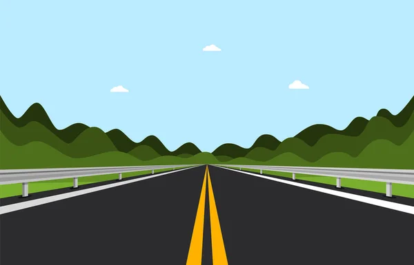 Empty Asphalt Road Hills Background Vector — Stock Vector