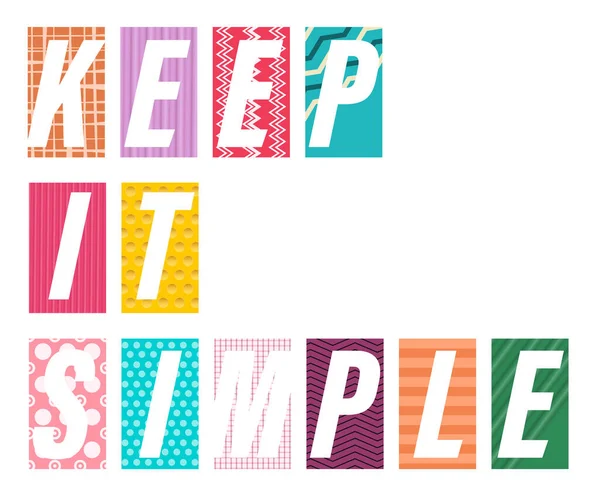Keep Simple Slogan Vector Design — Stock Vector
