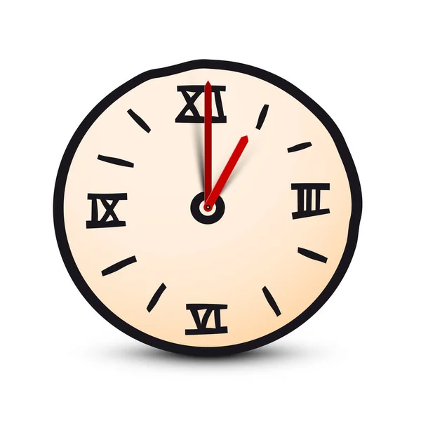 Ícone Relógio Simples Com Números Romanos Símbolo Vetor Tempo — Vetor de Stock