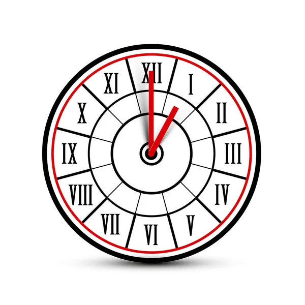 Ícone Cara Relógio Analógico Retro Com Números Romanos Isolados Fundo —  Vetores de Stock