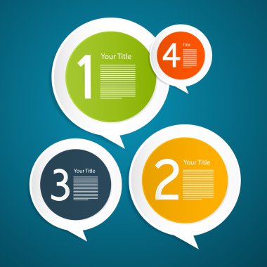 dört adım vektör kağıt Infographic şablon daire