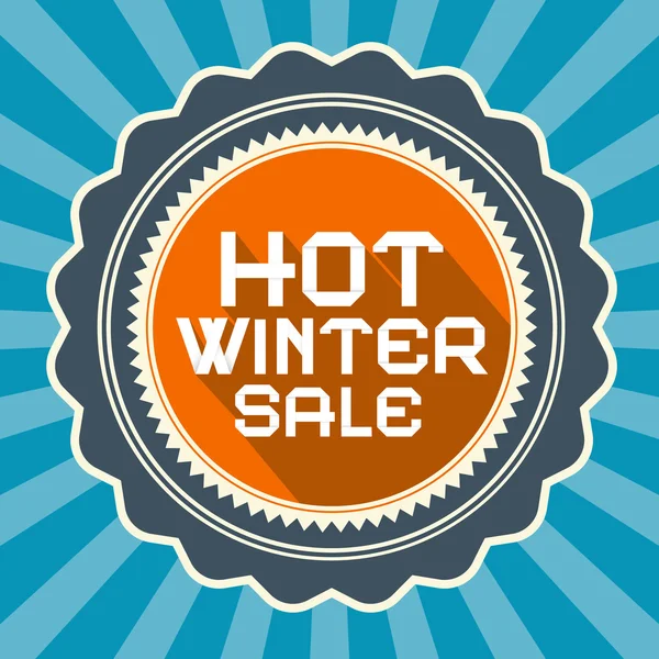 Hot Winter Sale Retro Blue Vector Background — Stock Vector