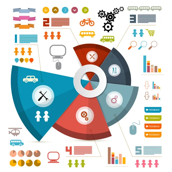 Infografiki układ wektor z ikony - elementy — Wektor stockowy