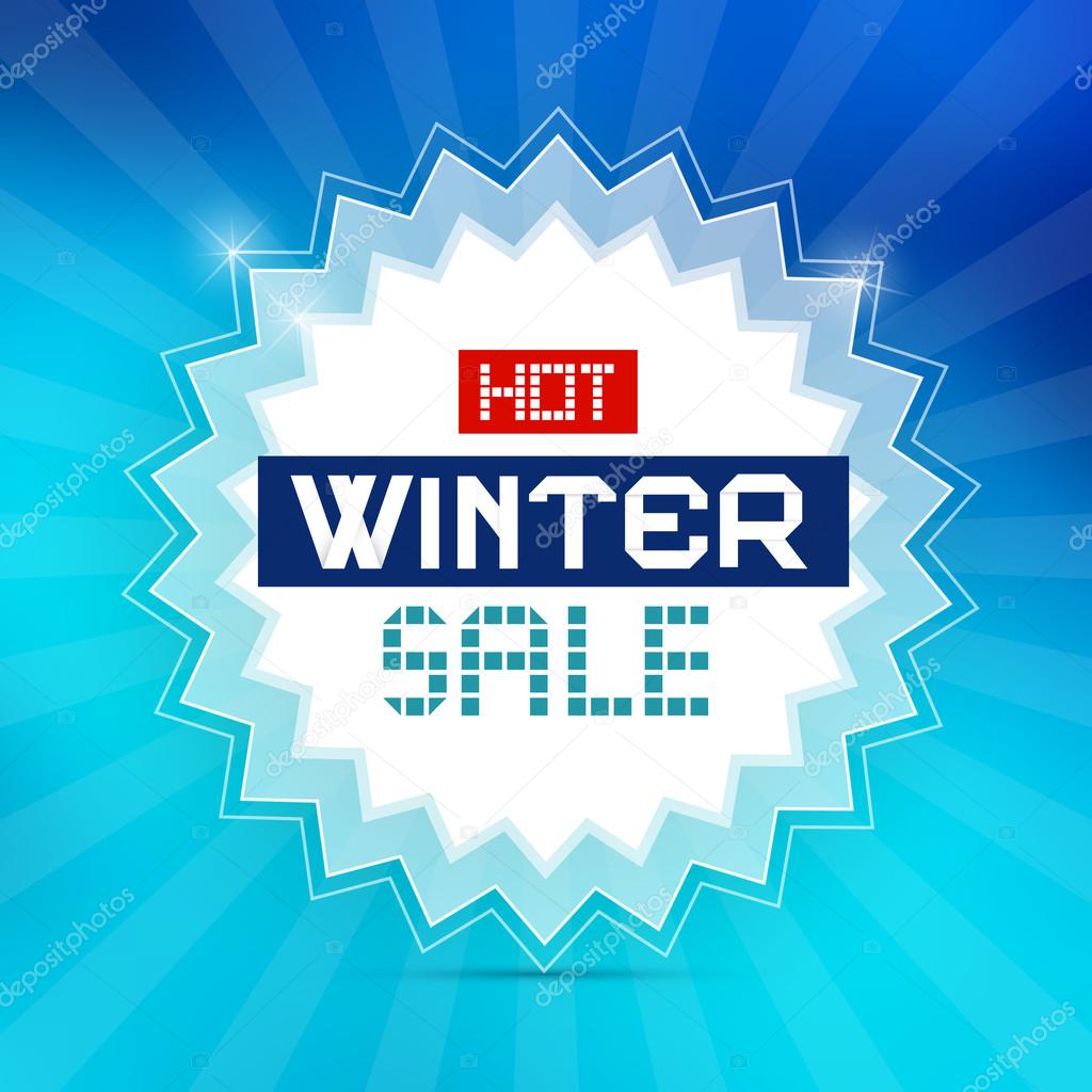 Hot Winter Sale Retro Blue Vector Background