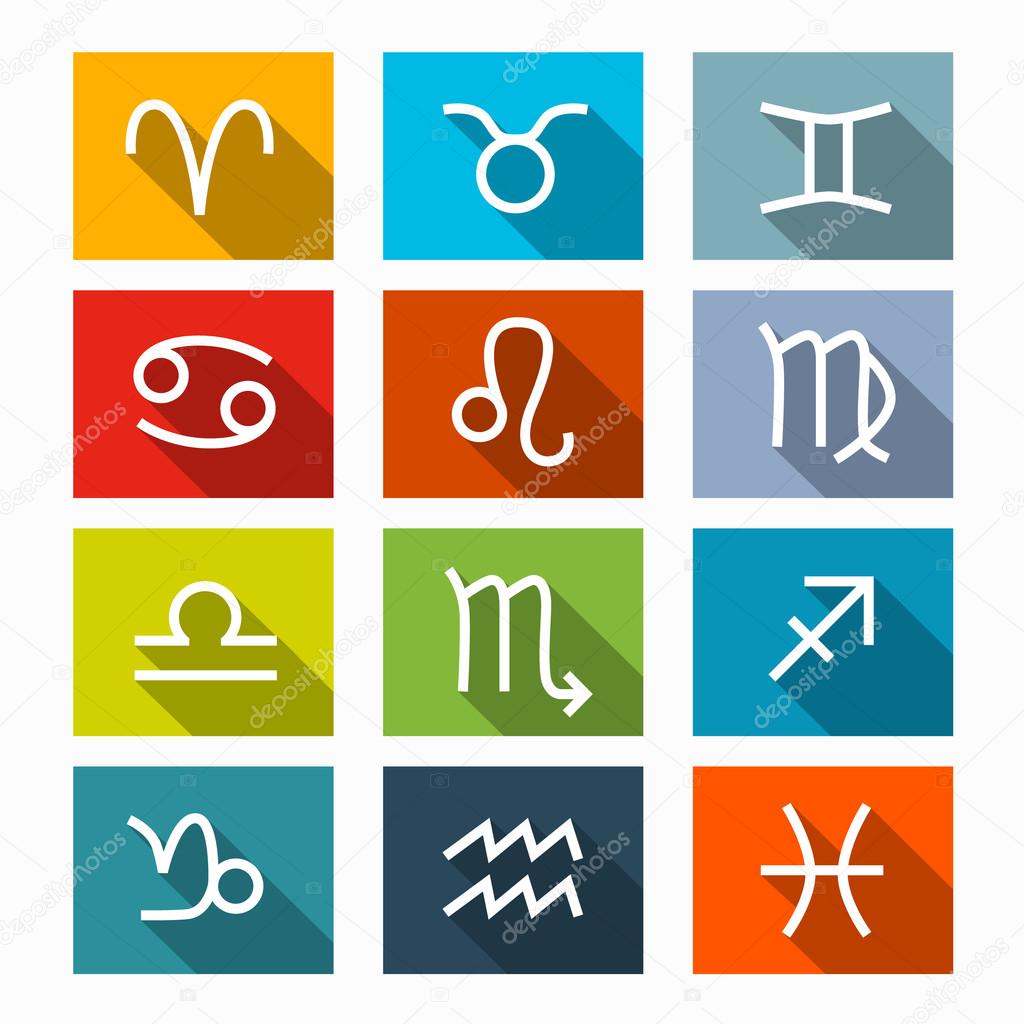 Zodiac - Horoscope Square Vector Icons Set