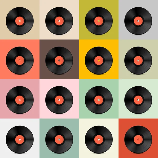 Modèle de disque vinyle enregistrement — Image vectorielle