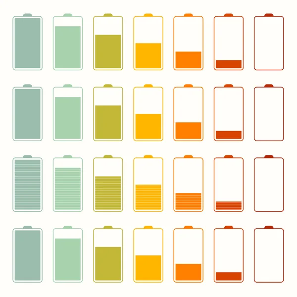 Simple Battery Life Icon Set Isolated on White Background — стоковый вектор