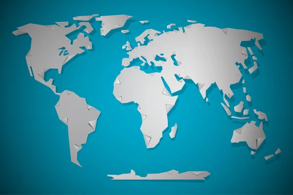 Papercut mapa świata — Wektor stockowy