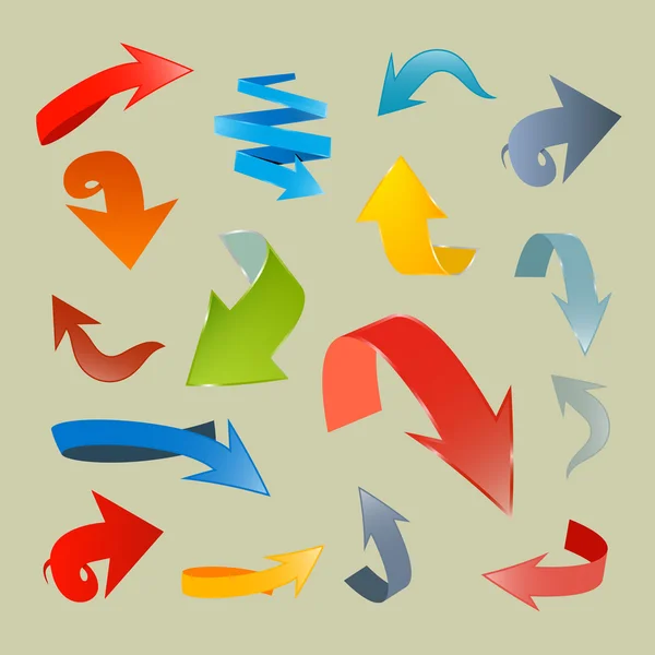 Ensemble de flèches de couleur — Image vectorielle