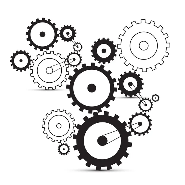 Vector cogs - gears on white background — Stock Vector